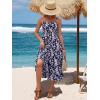 image:imageBerydress Womens Summer Maxi Dress with Pockets Spaghetti Straps Sleeveless Smocked Sundress Boho Beach Vacation DressesNavy Floral
