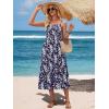 image:imageBerydress Womens Summer Maxi Dress with Pockets Spaghetti Straps Sleeveless Smocked Sundress Boho Beach Vacation DressesNavy Floral