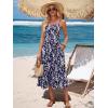 image:imageBerydress Womens Summer Maxi Dress with Pockets Spaghetti Straps Sleeveless Smocked Sundress Boho Beach Vacation DressesNavy Floral