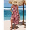 image:imageBerydress Womens Summer Maxi Dress with Pockets Spaghetti Straps Sleeveless Smocked Sundress Boho Beach Vacation DressesRed Floral