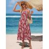 image:imageBerydress Womens Summer Maxi Dress with Pockets Spaghetti Straps Sleeveless Smocked Sundress Boho Beach Vacation DressesRed Floral