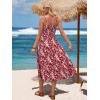 image:imageBerydress Womens Summer Maxi Dress with Pockets Spaghetti Straps Sleeveless Smocked Sundress Boho Beach Vacation DressesRed Floral