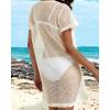 image:imageCHICGAL Womens Bathing Cover Ups Knit Bikini Short Sleeve Swimsuit Coverup Summer Swimwear Hollow Out Beach Dress 2026Apricot