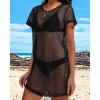 image:imageCHICGAL Womens Bathing Cover Ups Knit Bikini Short Sleeve Swimsuit Coverup Summer Swimwear Hollow Out Beach Dress 2026Black