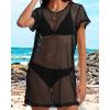 image:imageCHICGAL Womens Bathing Cover Ups Knit Bikini Short Sleeve Swimsuit Coverup Summer Swimwear Hollow Out Beach Dress 2026Black