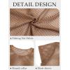 image:imageCHICGAL Womens Bathing Cover Ups Knit Bikini Short Sleeve Swimsuit Coverup Summer Swimwear Hollow Out Beach Dress 2026Brown