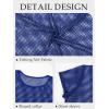 image:imageCHICGAL Womens Bathing Cover Ups Knit Bikini Short Sleeve Swimsuit Coverup Summer Swimwear Hollow Out Beach Dress 2026Deep Blue