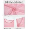 image:imageCHICGAL Womens Bathing Cover Ups Knit Bikini Short Sleeve Swimsuit Coverup Summer Swimwear Hollow Out Beach Dress 2026Pink