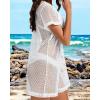 image:imageCHICGAL Womens Bathing Cover Ups Knit Bikini Short Sleeve Swimsuit Coverup Summer Swimwear Hollow Out Beach Dress 2026White