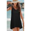 image:imageCHICGAL Womens Swimsuit Coverup Summer Beach Sleeveless T Shirt Bikini Tank Dress Loose Bathing Suit Cover Up 2026A Black