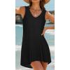 image:imageCHICGAL Womens Swimsuit Coverup Summer Beach Sleeveless T Shirt Bikini Tank Dress Loose Bathing Suit Cover Up 2026A Black