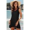 image:imageCHICGAL Womens Swimsuit Coverup Summer Beach Sleeveless T Shirt Bikini Tank Dress Loose Bathing Suit Cover Up 2026A Black