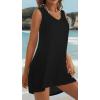 image:imageCHICGAL Womens Swimsuit Coverup Summer Beach Sleeveless T Shirt Bikini Tank Dress Loose Bathing Suit Cover Up 2026A Black