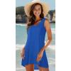 image:imageCHICGAL Womens Swimsuit Coverup Summer Beach Sleeveless T Shirt Bikini Tank Dress Loose Bathing Suit Cover Up 2026A Royal Blue