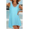 image:imageCHICGAL Womens Swimsuit Coverup Summer Beach Sleeveless T Shirt Bikini Tank Dress Loose Bathing Suit Cover Up 2026A Sky Blue
