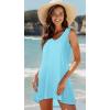 image:imageCHICGAL Womens Swimsuit Coverup Summer Beach Sleeveless T Shirt Bikini Tank Dress Loose Bathing Suit Cover Up 2026A Sky Blue