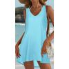 image:imageCHICGAL Womens Swimsuit Coverup Summer Beach Sleeveless T Shirt Bikini Tank Dress Loose Bathing Suit Cover Up 2026A Sky Blue