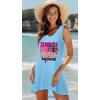 image:imageCHICGAL Womens Swimsuit Coverup Summer Beach Sleeveless T Shirt Bikini Tank Dress Loose Bathing Suit Cover Up 2026Blue