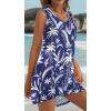 image:imageCHICGAL Womens Swimsuit Coverup Summer Beach Sleeveless T Shirt Bikini Tank Dress Loose Bathing Suit Cover Up 2026Blue Coconut Trees