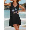 image:imageCHICGAL Womens Swimsuit Coverup Summer Beach Sleeveless T Shirt Bikini Tank Dress Loose Bathing Suit Cover Up 2026Colorful Coconut Trees