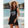 image:imageCHICGAL Womens Swimsuit Coverup Summer Beach Sleeveless T Shirt Bikini Tank Dress Loose Bathing Suit Cover Up 2026Colorful Coconut Trees