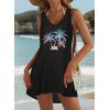 image:imageCHICGAL Womens Swimsuit Coverup Summer Beach Sleeveless T Shirt Bikini Tank Dress Loose Bathing Suit Cover Up 2026Colorful Coconut Trees