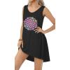 image:imageCHICGAL Womens Swimsuit Coverup Summer Beach Sleeveless T Shirt Bikini Tank Dress Loose Bathing Suit Cover Up 2026Colorful Floral