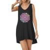 image:imageCHICGAL Womens Swimsuit Coverup Summer Beach Sleeveless T Shirt Bikini Tank Dress Loose Bathing Suit Cover Up 2026Colorful Floral