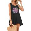 image:imageCHICGAL Womens Swimsuit Coverup Summer Beach Sleeveless T Shirt Bikini Tank Dress Loose Bathing Suit Cover Up 2026Colorful Floral
