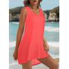 image:imageCHICGAL Womens Swimsuit Coverup Summer Beach Sleeveless T Shirt Bikini Tank Dress Loose Bathing Suit Cover Up 2026Neon Orange