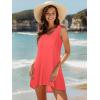 image:imageCHICGAL Womens Swimsuit Coverup Summer Beach Sleeveless T Shirt Bikini Tank Dress Loose Bathing Suit Cover Up 2026Neon Orange
