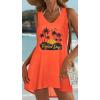 image:imageCHICGAL Womens Swimsuit Coverup Summer Beach Sleeveless T Shirt Bikini Tank Dress Loose Bathing Suit Cover Up 2026Orange Trees