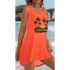 image:imageCHICGAL Womens Swimsuit Coverup Summer Beach Sleeveless T Shirt Bikini Tank Dress Loose Bathing Suit Cover Up 2026Orange Trees