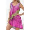 image:imageCHICGAL Womens Swimsuit Coverup Summer Beach Sleeveless T Shirt Bikini Tank Dress Loose Bathing Suit Cover Up 2026Pink Tie Dye