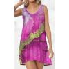 image:imageCHICGAL Womens Swimsuit Coverup Summer Beach Sleeveless T Shirt Bikini Tank Dress Loose Bathing Suit Cover Up 2026Pink Tie Dye