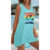 image:imageCHICGAL Womens Swimsuit Coverup Summer Beach Sleeveless T Shirt Bikini Tank Dress Loose Bathing Suit Cover Up 2026Turquoise Beach