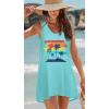 image:imageCHICGAL Womens Swimsuit Coverup Summer Beach Sleeveless T Shirt Bikini Tank Dress Loose Bathing Suit Cover Up 2026Turquoise Beach