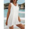 image:imageCHICGAL Womens Swimsuit Coverup Summer Beach Sleeveless T Shirt Bikini Tank Dress Loose Bathing Suit Cover Up 2026White