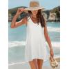 image:imageCHICGAL Womens Swimsuit Coverup Summer Beach Sleeveless T Shirt Bikini Tank Dress Loose Bathing Suit Cover Up 2026White