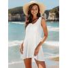 image:imageCHICGAL Womens Swimsuit Coverup Summer Beach Sleeveless T Shirt Bikini Tank Dress Loose Bathing Suit Cover Up 2026White