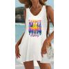 image:imageCHICGAL Womens Swimsuit Coverup Summer Beach Sleeveless T Shirt Bikini Tank Dress Loose Bathing Suit Cover Up 2026White Sunset
