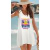 image:imageCHICGAL Womens Swimsuit Coverup Summer Beach Sleeveless T Shirt Bikini Tank Dress Loose Bathing Suit Cover Up 2026White Sunset