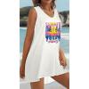image:imageCHICGAL Womens Swimsuit Coverup Summer Beach Sleeveless T Shirt Bikini Tank Dress Loose Bathing Suit Cover Up 2026White Sunset