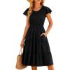 image:imageBerydress Summer Dresses for Women 2026 Casual Boho Midi Dress Beach Vacation Ruffled Sundress with PocketsBlack