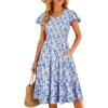 image:imageBerydress Summer Dresses for Women 2026 Casual Boho Midi Dress Beach Vacation Ruffled Sundress with PocketsBlue Floral
