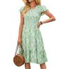 image:imageBerydress Summer Dresses for Women 2026 Casual Boho Midi Dress Beach Vacation Ruffled Sundress with PocketsGreen Floral