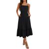 image:imageBerydress Womens Summer Maxi Dress with Pockets Spaghetti Straps Sleeveless Smocked Sundress Boho Beach Vacation DressesBlack