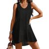 image:imageCHICGAL Womens Swimsuit Coverup Summer Beach Sleeveless T Shirt Bikini Tank Dress Loose Bathing Suit Cover Up 2026A Black