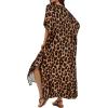 image:imageCHICGAL Kaftan Dresses for Women Oversized Long Batwing Sleeve Caftan V Neck Beach Cover Ups Summer Maxi Dress 2026Leopard Print