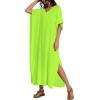 image:imageCHICGAL Kaftan Dresses for Women Oversized Long Batwing Sleeve Caftan V Neck Beach Cover Ups Summer Maxi Dress 2026Neon Green